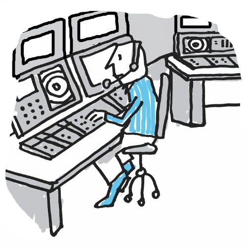 Bediener zend-apparatuur worden